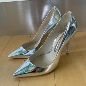 Sophia Webster Silver Coco Crystal Shoes